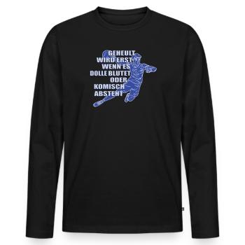 Handball Zubehör handballer Motiv - Männer Premium Bio Langarmshirt - Schwarz - Vorne - Nico (187cm)
