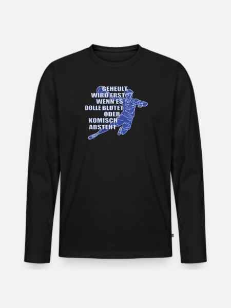Handball Zubehör handballer Motiv - Männer Premium Bio Langarmshirt - Schwarz