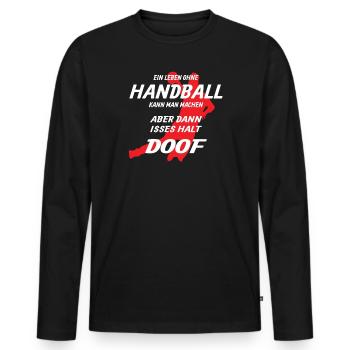 Handball Zubehör handballer Motiv - Männer Premium Bio Langarmshirt - Schwarz - Vorne - Nico (187cm)