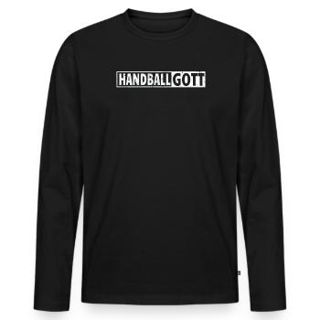 Handball Zubehör handballer Motiv - Männer Premium Bio Langarmshirt - Schwarz - Vorne - Nico (187cm)
