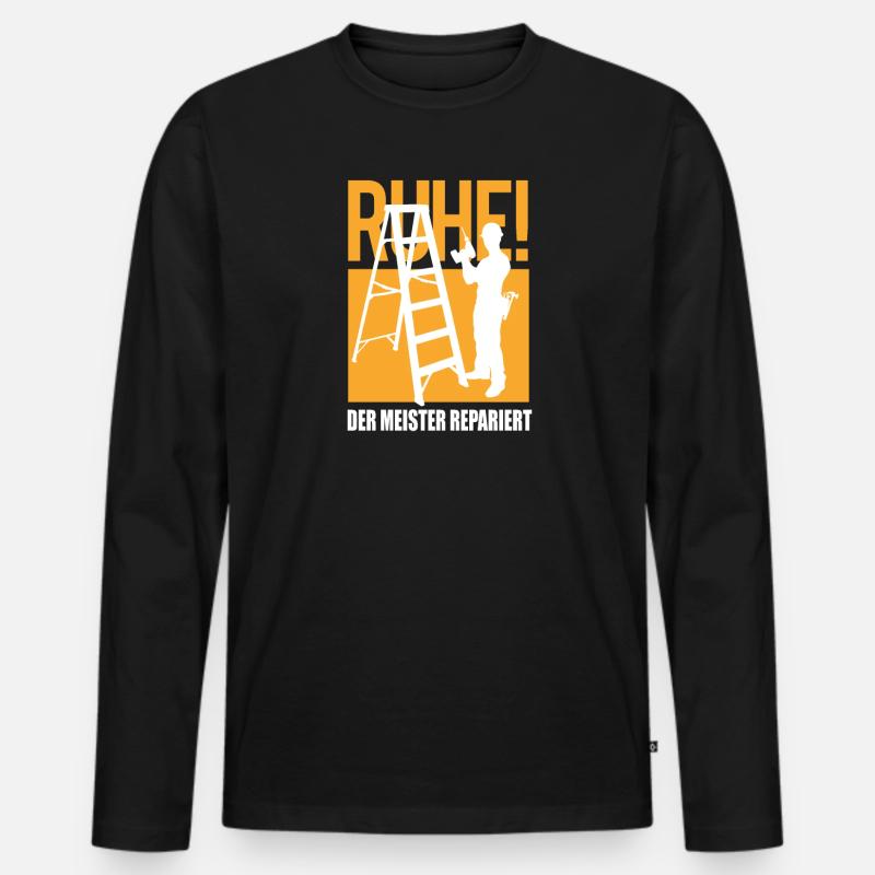 Heimwerker Geschenkidee Handwerker - Männer Premium Bio Langarmshirt - Schwarz
