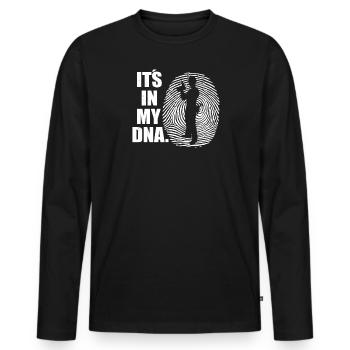 Artisans d’idées cadeaux DIY - T-shirt manches longues Premium bio Homme - noir - Devant - Nico (187cm)