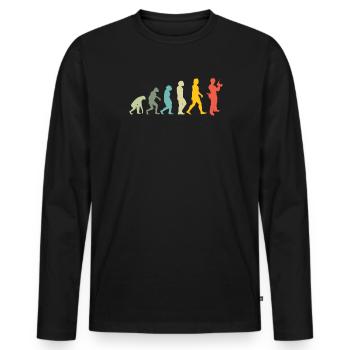 Artisans d’idées cadeaux DIY - T-shirt manches longues Premium bio Homme - noir - Devant - Nico (187cm)