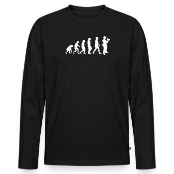 Artisans d’idées cadeaux DIY - T-shirt manches longues Premium bio Homme - noir - Devant - Nico (187cm)