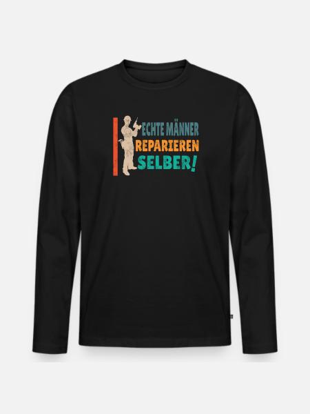 Heimwerker Geschenkidee Handwerker - Männer Premium Bio Langarmshirt - Schwarz