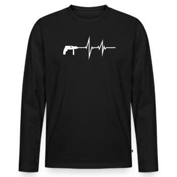 DIY Gift Idea Craftsmen - Men's Premium Organic Long Sleeve Shirt - black - Front - Nico (187cm)