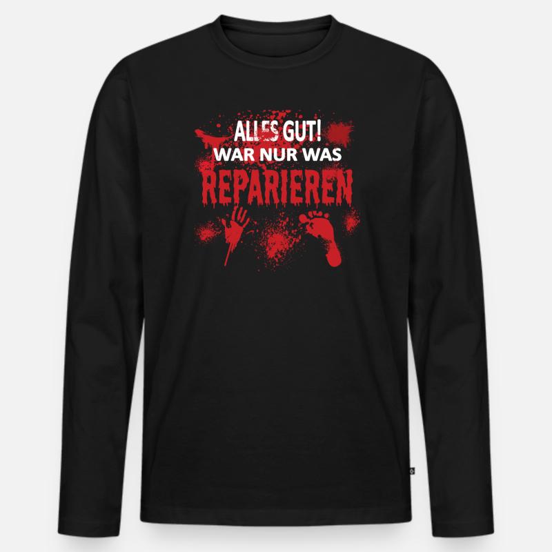 Heimwerker Geschenkidee Handwerker - Männer Premium Bio Langarmshirt - Schwarz