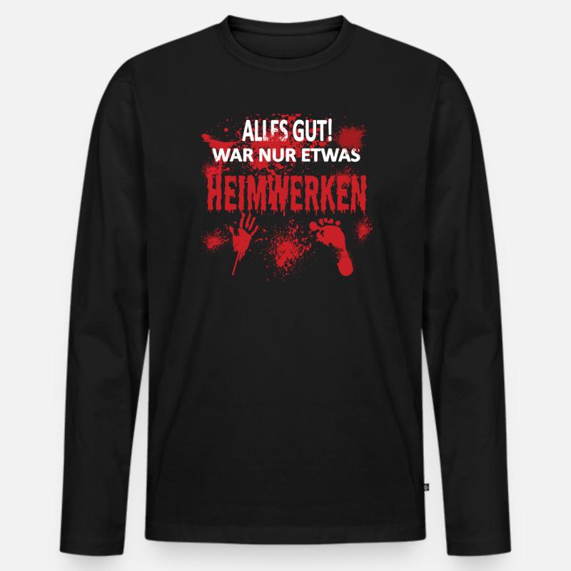 Heimwerker Geschenkidee Handwerker - Männer Premium Bio Langarmshirt - Schwarz