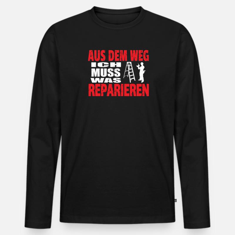 Heimwerker Geschenkidee Handwerker - Männer Premium Bio Langarmshirt - Schwarz