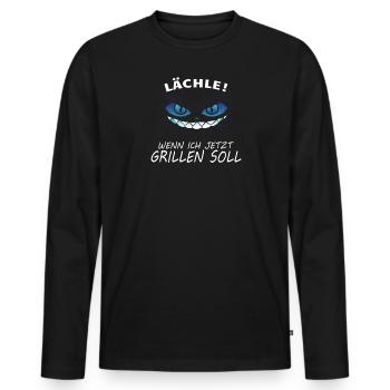 Grillen und Camper Geschenkidee - Männer Premium Bio Langarmshirt - Schwarz - Vorne - Nico (187cm)