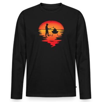 Grillen und Camper Geschenkidee - Männer Premium Bio Langarmshirt - Schwarz - Vorne - Nico (187cm)