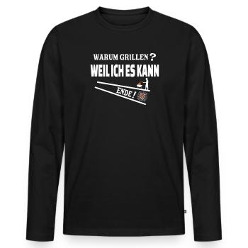 Grillen und Camper Geschenkidee - Männer Premium Bio Langarmshirt - Schwarz - Vorne - Nico (187cm)