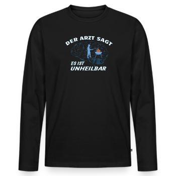 Grillen und Camper Geschenkidee - Männer Premium Bio Langarmshirt - Schwarz - Vorne - Nico (187cm)
