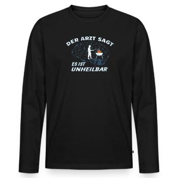 Grillen und Camper Geschenkidee - Männer Premium Bio Langarmshirt - Schwarz - Vorne - Nico (187cm)