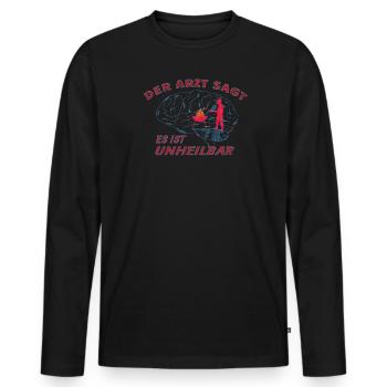 Grillen und Camper Geschenkidee - Männer Premium Bio Langarmshirt - Schwarz - Vorne - Nico (187cm)