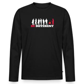 Idée de barbecue et de cadeau de camping-car - T-shirt manches longues Premium bio Homme - noir - Devant - Nico (187cm)