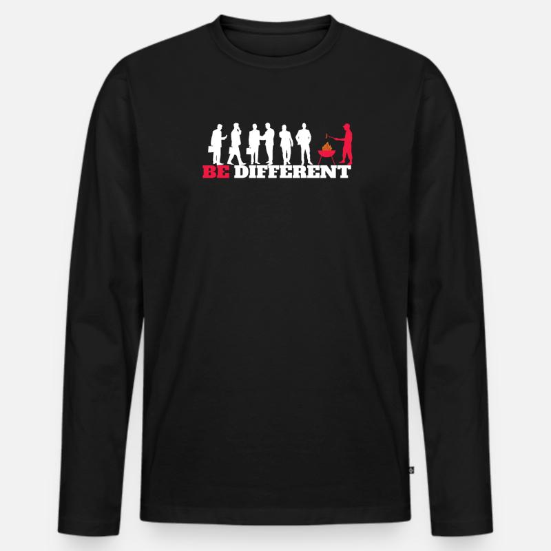 Grillen und Camper Geschenkidee - Männer Premium Bio Langarmshirt - Schwarz