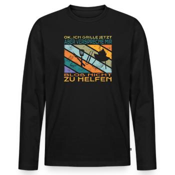 Grillen und Camper Geschenkidee - Männer Premium Bio Langarmshirt - Schwarz - Vorne - Nico (187cm)