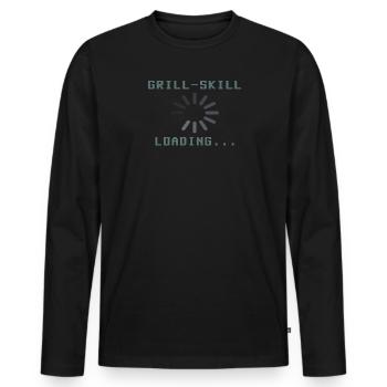 Idée de barbecue et de cadeau de camping-car - T-shirt manches longues Premium bio Homme - noir - Devant - Nico (187cm)