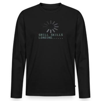 Idée de barbecue et de cadeau de camping-car - T-shirt manches longues Premium bio Homme - noir - Devant - Nico (187cm)