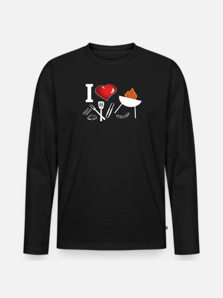 Barbecuing and Camper Gift Idea - Men's Premium Organic Long Sleeve Shirt - black