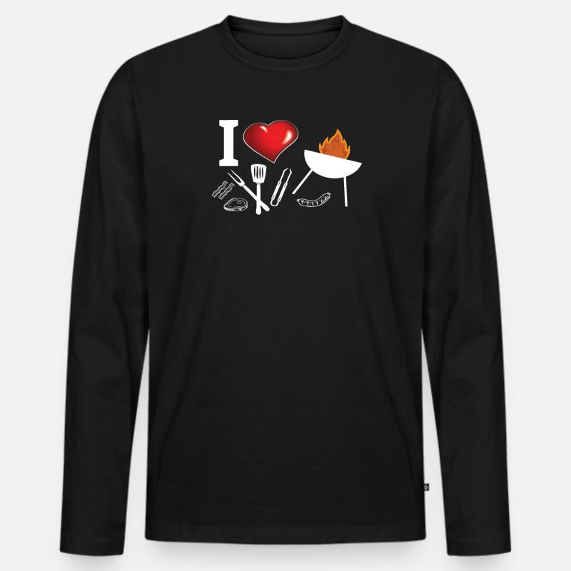 Barbecuing and Camper Gift Idea - Men's Premium Organic Long Sleeve Shirt - black