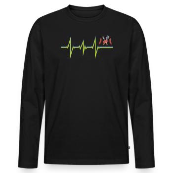 Idée de barbecue et de cadeau de camping-car - T-shirt manches longues Premium bio Homme - noir - Devant - Nico (187cm)