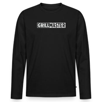 Idée de barbecue et de cadeau de camping-car - T-shirt manches longues Premium bio Homme - noir - Devant - Nico (187cm)