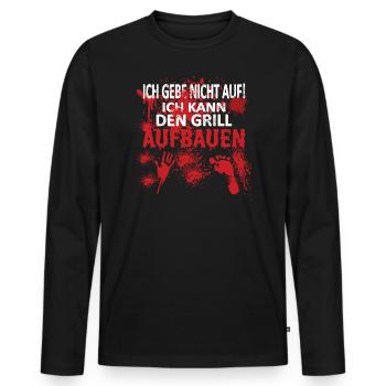 Grillen und Camper Geschenkidee - Männer Premium Bio Langarmshirt - Schwarz - Vorne - Nico (187cm)