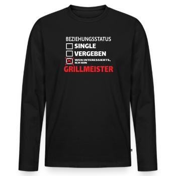Grillen und Camper Geschenkidee - Männer Premium Bio Langarmshirt - Schwarz - Vorne - Nico (187cm)