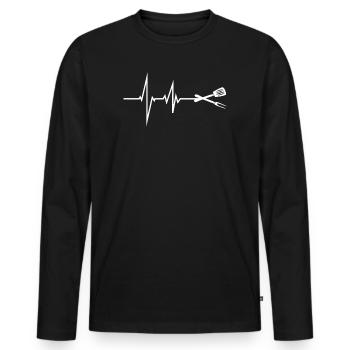 Idée de barbecue et de cadeau de camping-car - T-shirt manches longues Premium bio Homme - noir - Devant - Nico (187cm)