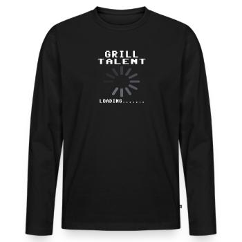 Grillen und Camper Geschenkidee - Männer Premium Bio Langarmshirt - Schwarz - Vorne - Nico (187cm)