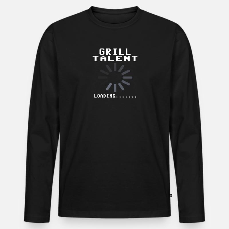Grillen und Camper Geschenkidee - Männer Premium Bio Langarmshirt - Schwarz