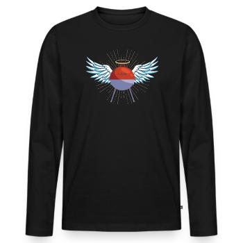 Idée de barbecue et de cadeau de camping-car - T-shirt manches longues Premium bio Homme - noir - Devant - Nico (187cm)
