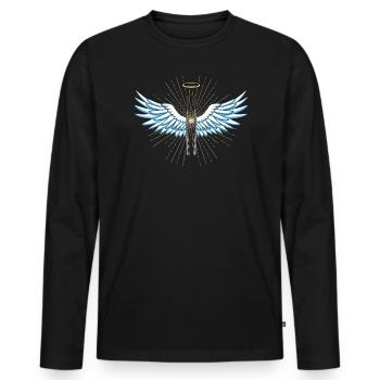 Idée de barbecue et de cadeau de camping-car - T-shirt manches longues Premium bio Homme - noir - Devant - Nico (187cm)
