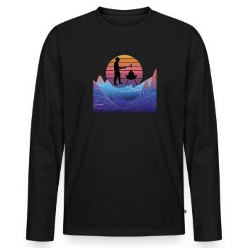 Idée de barbecue et de cadeau de camping-car - T-shirt manches longues Premium bio Homme - noir - Devant - Nico (187cm)
