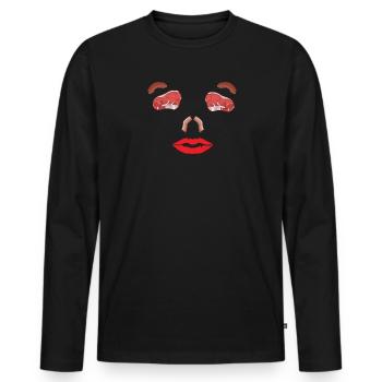 Idée de barbecue et de cadeau de camping-car - T-shirt manches longues Premium bio Homme - noir - Devant - Nico (187cm)