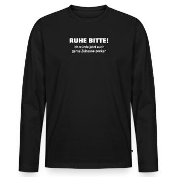 Lehrer Zubehör für deinen Humor - Männer Premium Bio Langarmshirt - Schwarz - Vorne - Nico (187cm)