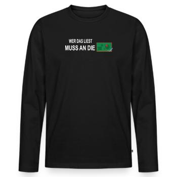 Lehrer Zubehör für deinen Humor - Männer Premium Bio Langarmshirt - Schwarz - Vorne - Nico (187cm)