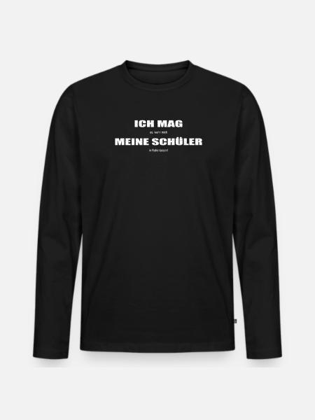 Lehrer Zubehör für deinen Humor - Männer Premium Bio Langarmshirt - Schwarz