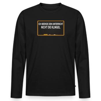Lehrer Zubehör für deinen Humor - Männer Premium Bio Langarmshirt - Schwarz - Vorne - Nico (187cm)