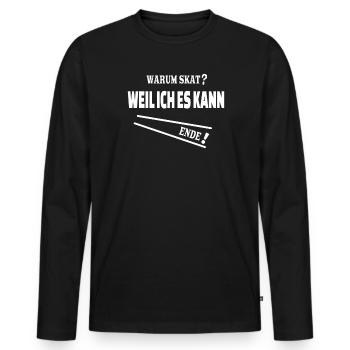 Geschenkidee Skat Kartenspieler - Männer Premium Bio Langarmshirt - Schwarz - Vorne - Nico (187cm)
