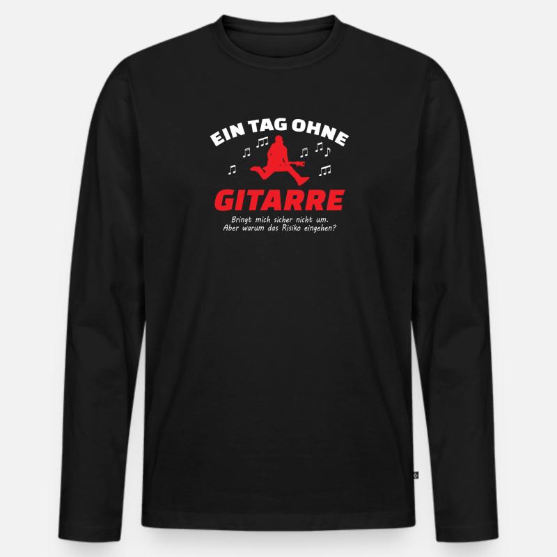 Geschenkidee für Gitarrenspieler - Männer Premium Bio Langarmshirt - Schwarz