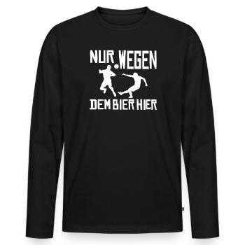Fußballzubehör Geschenkidee Fußballfan - Männer Premium Bio Langarmshirt - Schwarz - Vorne - Nico (187cm)