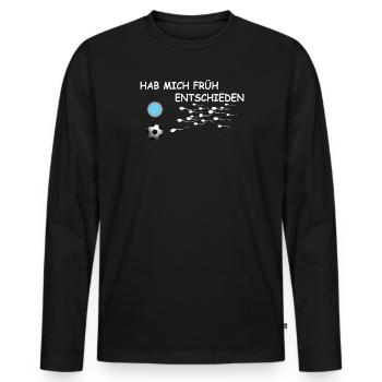 Fußballzubehör Geschenkidee Fußballfan - Männer Premium Bio Langarmshirt - Schwarz - Vorne - Nico (187cm)