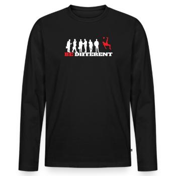 Fußballzubehör Geschenkidee Fußballfan - Männer Premium Bio Langarmshirt - Schwarz - Vorne - Nico (187cm)