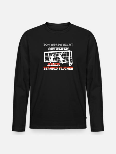 Fußballzubehör Geschenkidee Fußballfan - Männer Premium Bio Langarmshirt - Schwarz