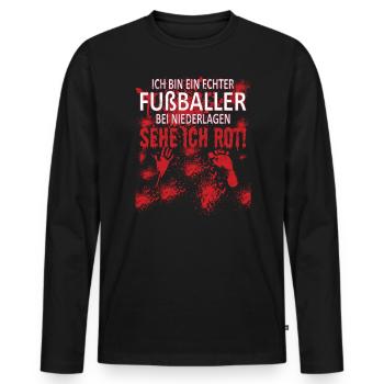 Fußballzubehör Geschenkidee Fußballfan - Männer Premium Bio Langarmshirt - Schwarz - Vorne - Nico (187cm)