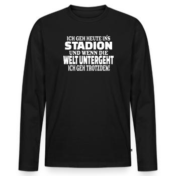 Fußballzubehör Geschenkidee Fußballfan - Männer Premium Bio Langarmshirt - Schwarz - Vorne - Nico (187cm)