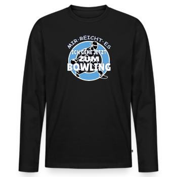 Bowling Zubehör mit Bowling Motiv - Männer Premium Bio Langarmshirt - Schwarz - Vorne - Nico (187cm)